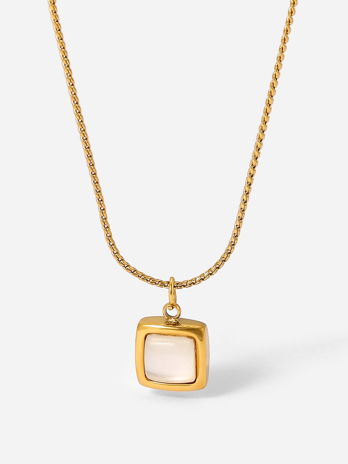 Collar Cats Eye Square Trend de acero inoxidable