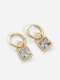 Pendiente de acero inoxidable Cubic Zirconia Locket Trend Huggie