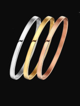 Brazalete minimalista geométrico de acero inoxidable