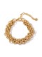 Pulsera de eslabones vintage irregulares de acero inoxidable