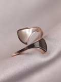 Anillo de moda con apertura de concha de hojas