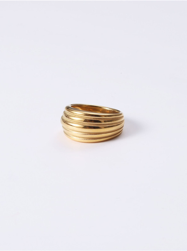 Titanio con anillos Midi irregulares simplistas chapados en oro