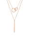 Collar Lariat minimalista rectangular de acero inoxidable