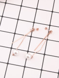 Exquisitos aretes colgantes con borlas de perlas artificiales
