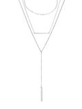 Collar minimalista geométrico de acero inoxidable con varios hilos