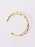 Titanio con brazaletes de tamaño libre de torsión de múltiples capas simplistas chapados en oro