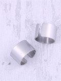 Titanio con anillos de tamaño libre geométricos simplistas chapados en platino