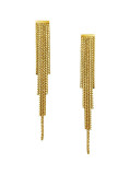 Titanio con pendientes de borla de cadena simplista chapados en oro