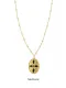 Cruz colgante oro retro todo-fósforo fino collar de acero de titanio
