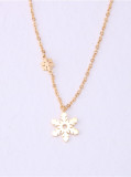 Titanio con collares de copo de nieve simplistas chapados en oro
