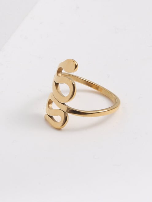 Anillo de banda minimalista con forma de serpiente de acero titanio