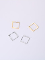 Titanio con pendientes de clip geométricos huecos simplistas chapados en oro