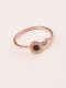 Anillo Simple Zircon Ágata Negra