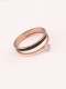 Anillo de moda con pegamento de circón de líneas dobles