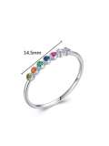 Anillo clásico redondo de plata de ley 925 con circonitas cúbicas