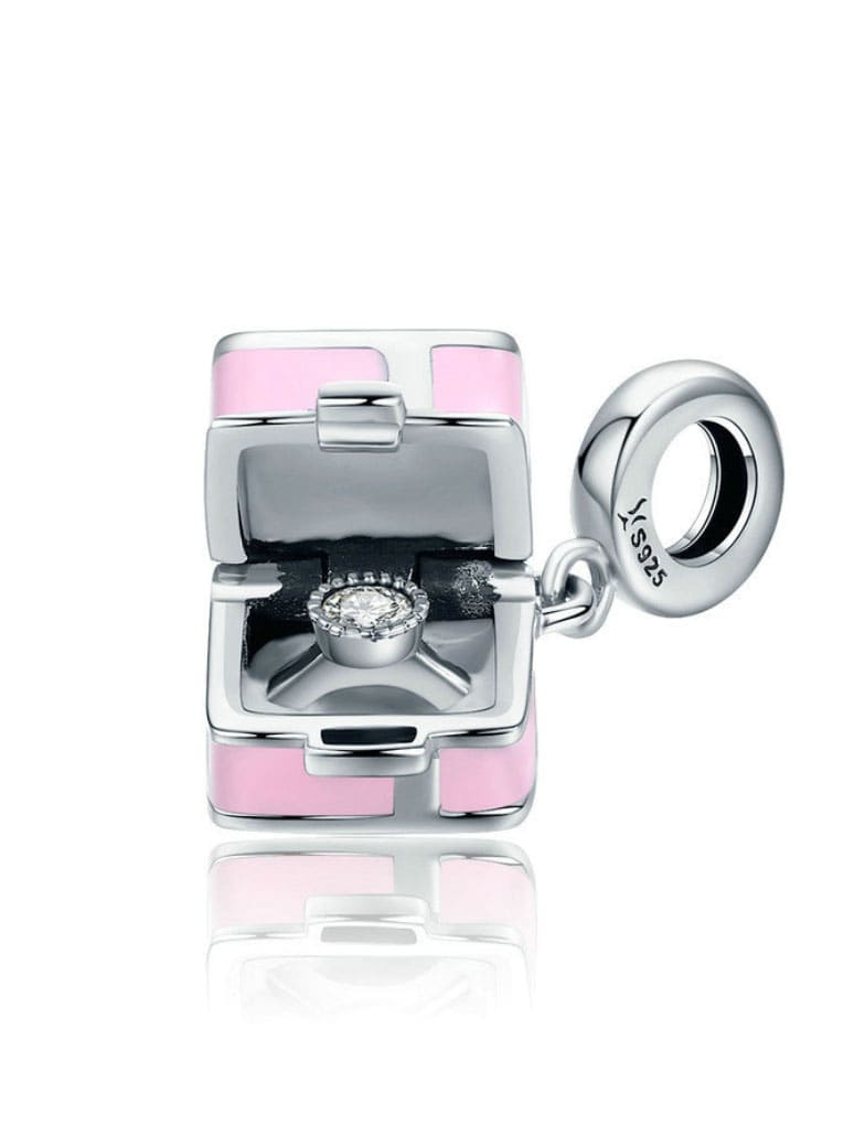 Encantos de caja de regalo lindos de plata 925