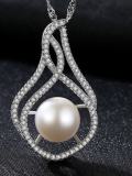Collar de perlas de agua dulce de perlas irregulares de moda de plata esterlina 925