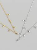 Collar de chile minimalista irregular de plata de ley 925