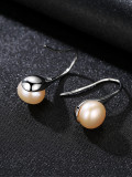 Pendientes de perlas naturales de plata pura de 8-8,5 mm