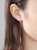 Pendientes simples asimétricos de Plata de Ley