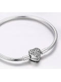 Pulsera de cadena de corazón lindo de plata 925