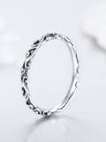 Anillo de banda vintage redondo de plata de ley 925