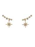 Pendiente de plata de ley 925 con circonita cúbica y estrella.