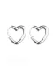 Pendiente Huggie minimalista de corazón de plata de ley 925