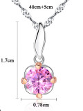 Mini collar de plata de ley con cadena de onda de agua de circonita 3A