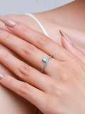 Anillo de banda vintage con corona turquesa de plata de ley 925