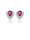 Pendiente de plata de ley 925 con corazón de circonita cúbica.