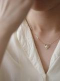Collar delicado de corazón de perla de imitación de plata de ley 925