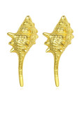 Pendientes de tuerca de plata de ley 925 con personalidad chapada en oro de 18 quilates con bisel geométrico simple.