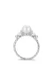 Anillo de banda delicada geométrica de perlas de imitación de plata de ley 925
