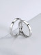 Anillo de pareja minimalista de plata de ley 925 con luna