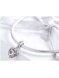 Encantos lindos del corazón de plata 925