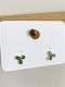 Pendiente de tuerca minimalista de flor de circonita cúbica de plata de ley 925