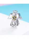 925 Encantos de ángel romántico de plata
