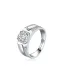 Anillo de plata de ley 925 con circonita cúbica geométrica para hombre.