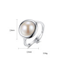 Anillo de tamaño libre de perlas naturales de 10-10,5 mm de plata esterlina