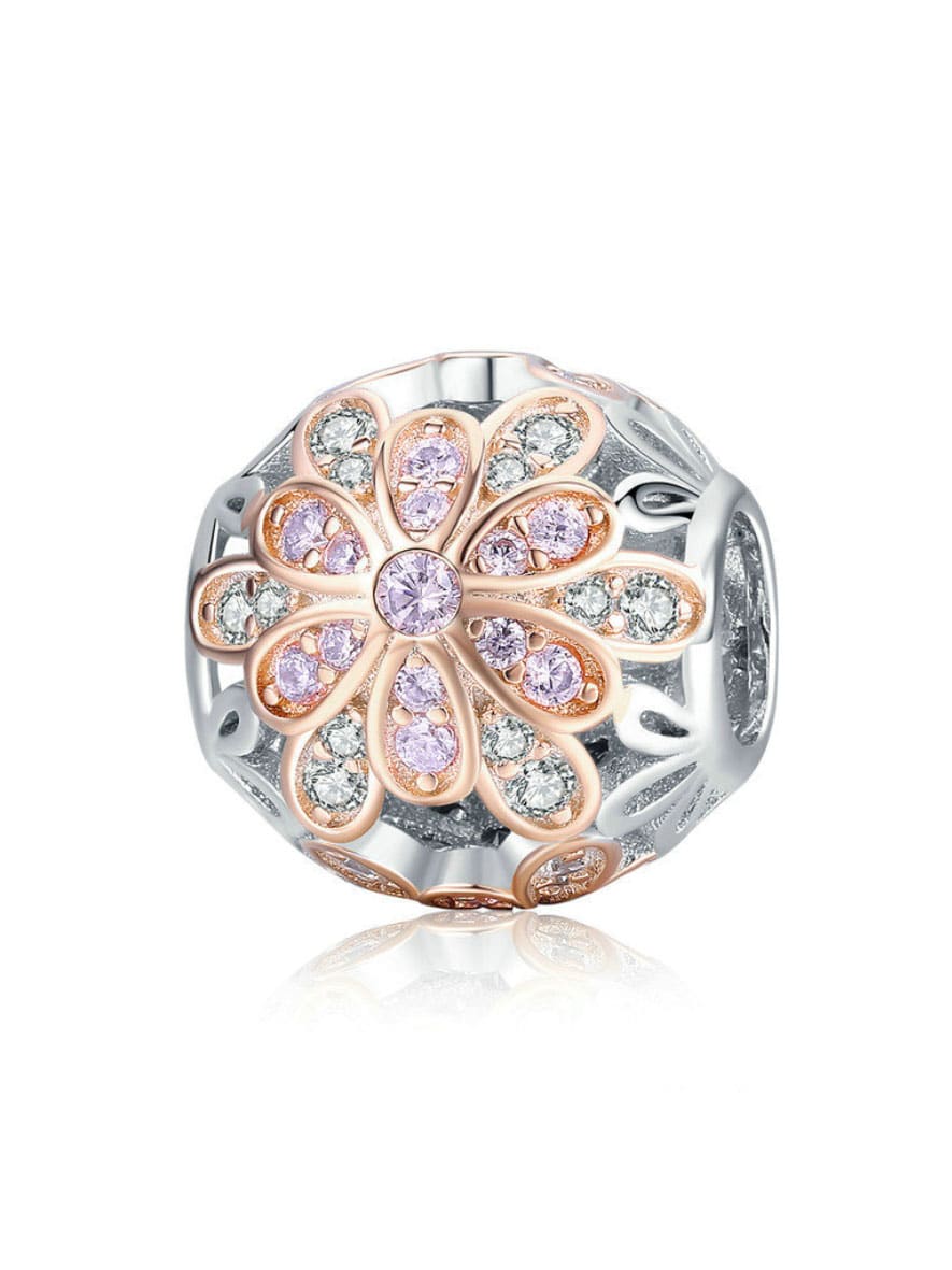 925 encantos de flores de plata