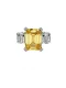 Anillo de banda de lujo geométrico de plata de ley 925 con circonita cúbica