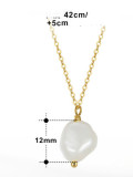 Collar minimalista irregular de perlas de agua dulce de plata esterlina 925