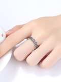 Anillo apilable tejido con cuerda de torsión fina de moda Vintage de Plata de Ley 925