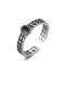 Anillo de plata de ley 925 redondo con forma vintage.