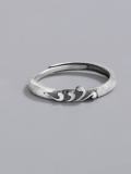 Anillo de Pareja Vintage Irregular de Plata de Ley 925