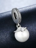 925 encantos de perlas de imitación de plata