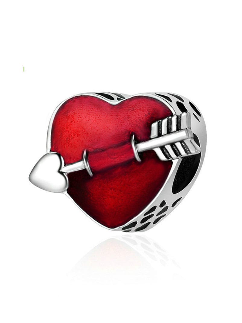Encantos de corazón romántico de plata 925