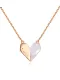 Collar minimalista de corazón de concha de plata de ley 925