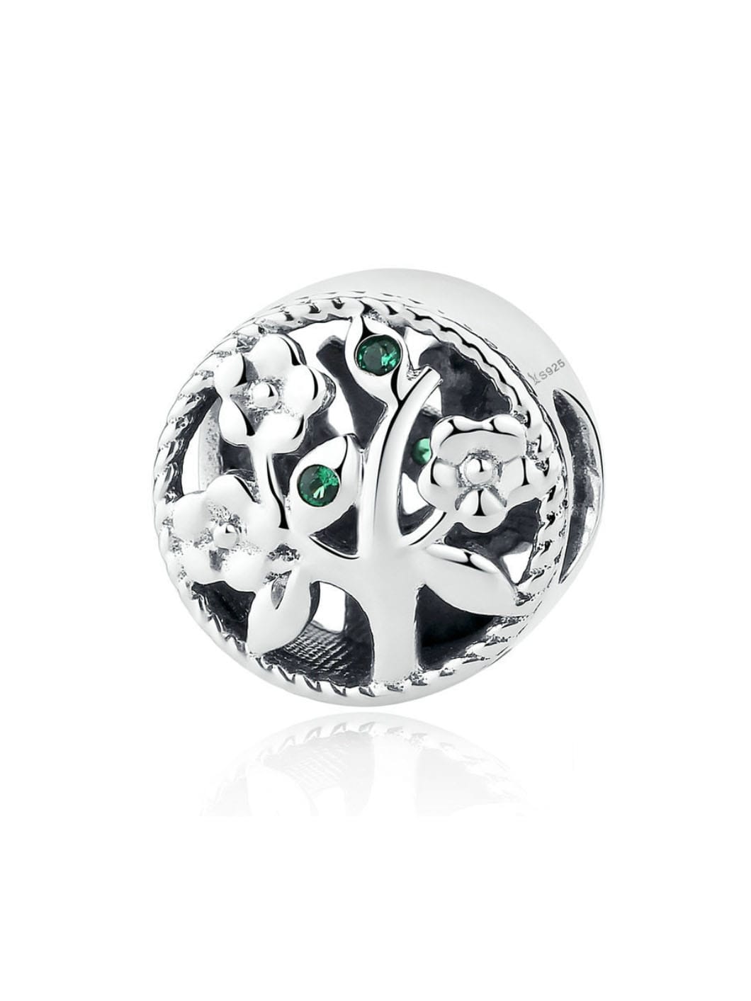 925 lindos encantos de flores de plata